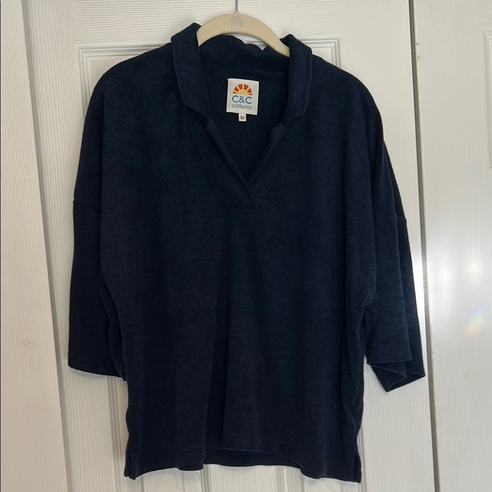 C.C Blue Terrycloth Casual Comfort Top